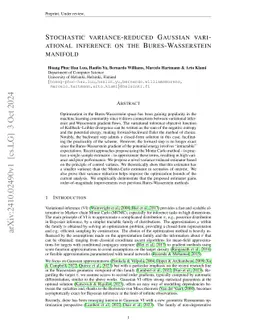 Stochastic variance-reduced Gaussian variational inference on the Bures-Wasserstein manifold