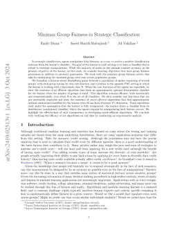 Minimax Group Fairness in Strategic Classification