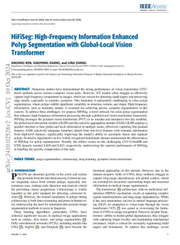 HiFiSeg: High-Frequency Information Enhanced Polyp Segmentation with
  Global-Local Vision Transformer