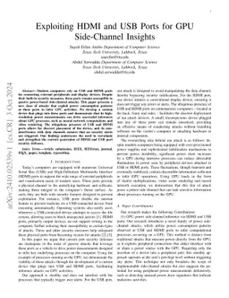 Exploiting HDMI and USB Ports for GPU Side-Channel Insights