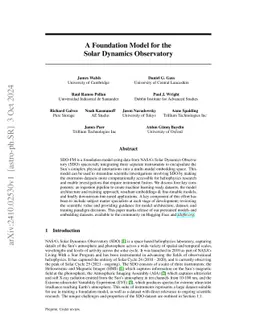 A Foundation Model for the Solar Dynamics Observatory