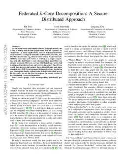 Federated k-Core Decomposition: A Secure Distributed Approach