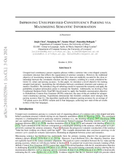 Improving Unsupervised Constituency Parsing via Maximizing Semantic Information