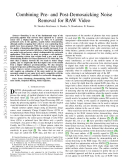 Combining Pre- and Post-Demosaicking Noise Removal for RAW Video