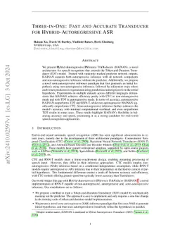 HAINAN: Fast and Accurate Transducer for Hybrid-Autoregressive ASR