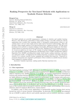 Ranking Perspective for Tree-based Methods with Applications to Symbolic
  Feature Selection