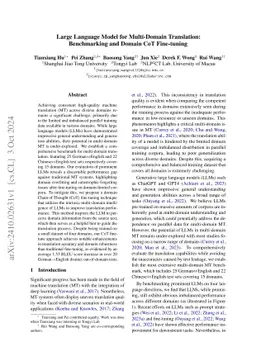 Large Language Model for Multi-Domain Translation: Benchmarking and
  Domain CoT Fine-tuning