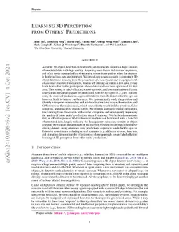 Learning 3D Perception from Others' Predictions