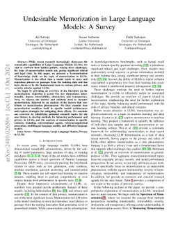 Undesirable Memorization in Large Language Models: A Survey