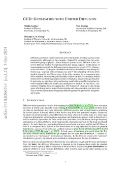 GUD: Generation with Unified Diffusion