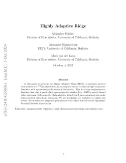 Highly Adaptive Ridge