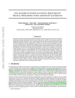 Lie Algebra Canonicalization: Equivariant Neural Operators under arbitrary Lie Groups