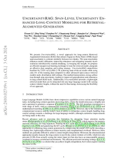 UncertaintyRAG: Span-Level Uncertainty Enhanced Long-Context Modeling
  for Retrieval-Augmented Generation