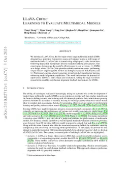 LLaVA-Critic: Learning to Evaluate Multimodal Models