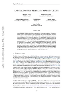 Large Language Models as Markov Chains