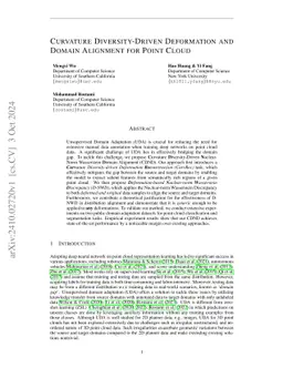 Curvature Diversity-Driven Deformation and Domain Alignment for Point
  Cloud