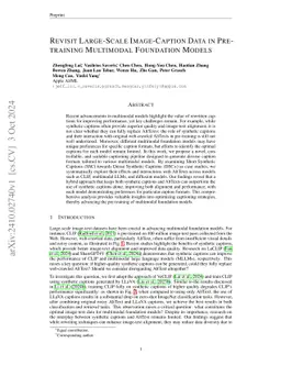 Revisit Large-Scale Image-Caption Data in Pre-training Multimodal
  Foundation Models