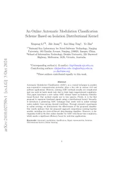 An Online Automatic Modulation Classification Scheme Based on Isolation
  Distributional Kernel