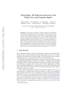 Flash-Splat: 3D Reflection Removal with Flash Cues and Gaussian Splats