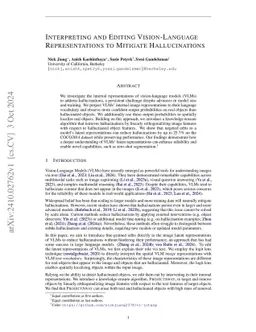 Interpreting and Editing Vision-Language Representations to Mitigate Hallucinations