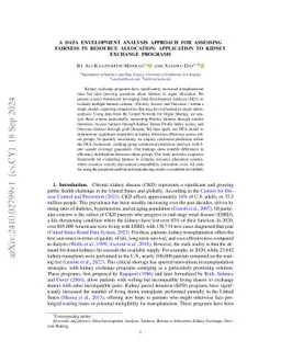 A Data Envelopment Analysis Approach for Assessing Fairness in Resource Allocation: Application to Kidney Exchange Programs