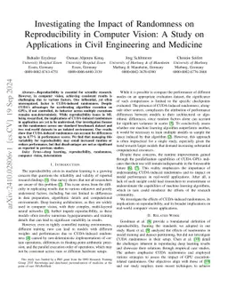 Investigating the Impact of Randomness on Reproducibility in Computer
  Vision: A Study on Applications in Civil Engineering and Medicine