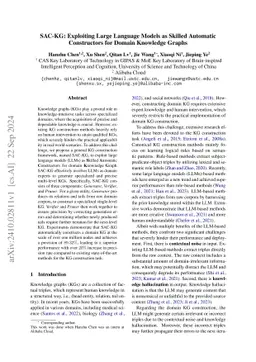 SAC-KG: Exploiting Large Language Models as Skilled Automatic
  Constructors for Domain Knowledge Graphs