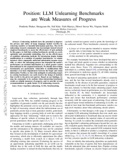 Position: LLM Unlearning Benchmarks are Weak Measures of Progress