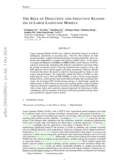 The Role of Deductive and Inductive Reasoning in Large Language Models