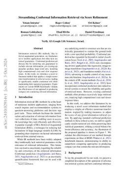 Streamlining Conformal Information Retrieval via Score Refinement