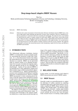 Deep image-based Adaptive BRDF Measure
