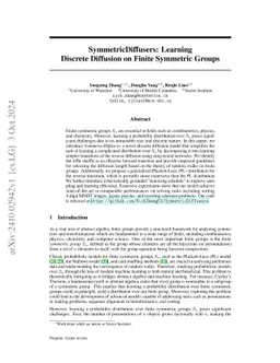 SymmetricDiffusers: Learning Discrete Diffusion on Finite Symmetric Groups