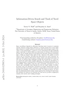 Information-Driven Search and Track of Novel Space Objects