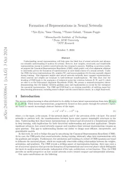 Formation of Representations in Neural Networks