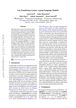 Can Transformers Learn $n$-gram Language Models?