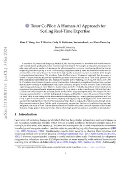 Tutor CoPilot: A Human-AI Approach for Scaling Real-Time Expertise