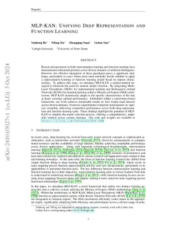 MLP-KAN: Unifying Deep Representation and Function Learning