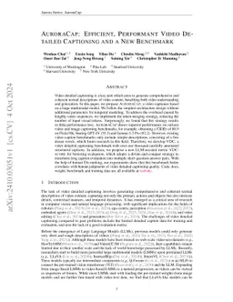 AuroraCap: Efficient, Performant Video Detailed Captioning and a New Benchmark