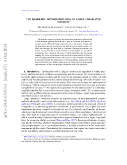 The Quadratic Optimization Bias Of Large Covariance Matrices