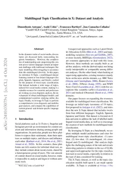 Multilingual Topic Classification in X: Dataset and Analysis
