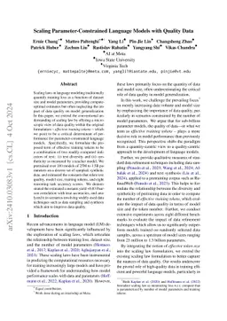 Scaling Parameter-Constrained Language Models with Quality Data