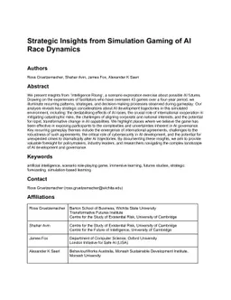 Strategic Insights from Simulation Gaming of AI Race Dynamics