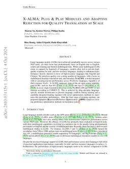 X-ALMA: Plug & Play Modules and Adaptive Rejection for Quality Translation at Scale