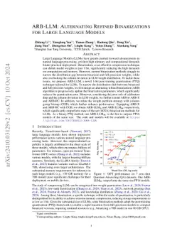ARB-LLM: Alternating Refined Binarizations for Large Language Models