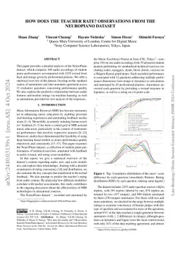 How does the teacher rate? Observations from the NeuroPiano dataset