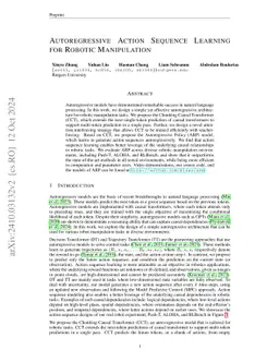 Autoregressive Action Sequence Learning for Robotic Manipulation