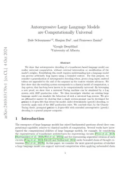 Autoregressive Large Language Models are Computationally Universal