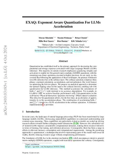 EXAQ: Exponent Aware Quantization For LLMs Acceleration