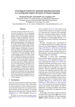 Cross-lingual Transfer for Automatic Question Generation by Learning
  Interrogative Structures in Target Languages