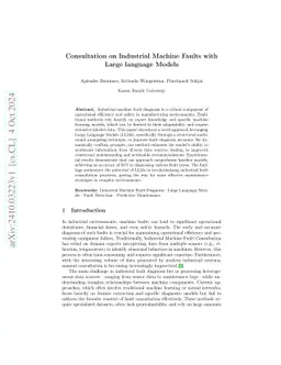 Consultation on Industrial Machine Faults with Large language Models